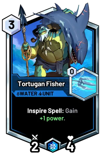 Tortugan Fisher - Inspire Spell: Gain +1 power.