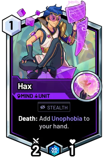 Hax - Death: Add Unophobia to your hand.