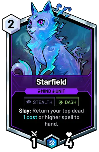 Starfield - Slay: Return your top dead 1 cost or higher spell to hand.