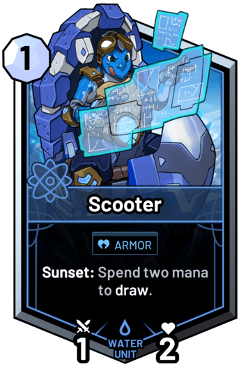 Scooter - Sunset: Spend two mana to draw.