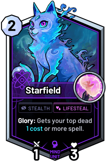 Starfield - Glory: Gets your top dead 1 cost or more spell.
