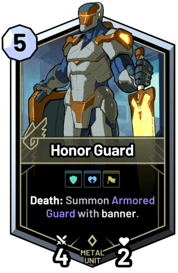Honor Guard - Death: Summon Armored Guard with banner.