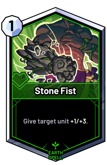 Stone Fist - Give target unit +1/+3.