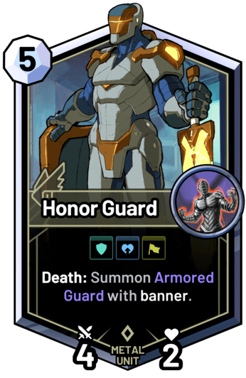 Honor Guard - Death: Summon Armored Guard with banner.