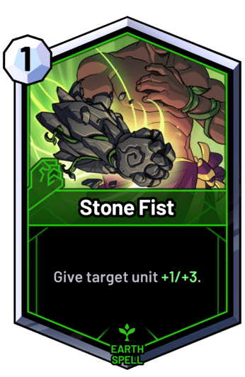 Stone Fist - Give target unit +1/+3.