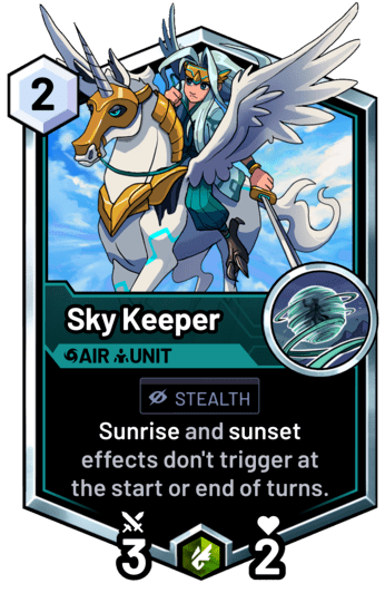 Sky Keeper - Sunrise and sunset effects don't trigger at the start or end of turns.
