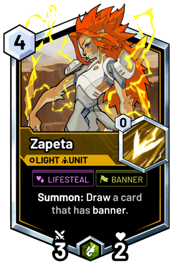Zapeta - Summon: Draw a card that has banner.