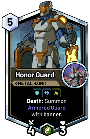 Honor Guard - Death: Summon Armored Guard
with banner.